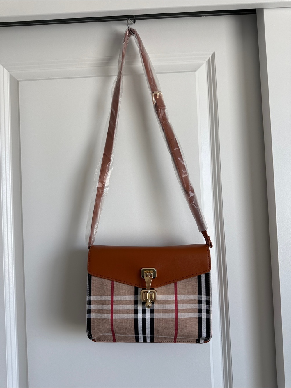 Plaid Crossbody Shoulder Bag Womens Handbag